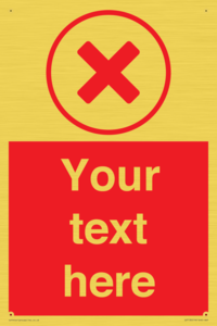 Custom red background, red cross in circle sign